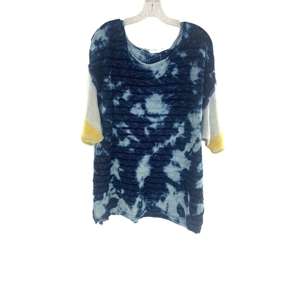 We the Free by Free People Blue Relaxed Top in Washed Stripes Size Small - Picture 2 of 5